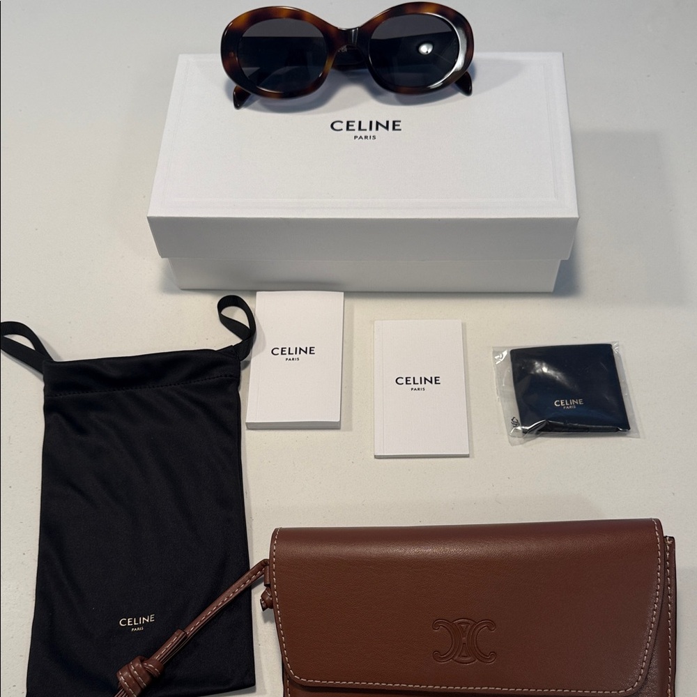 Celine Brown Oval Sunglasses